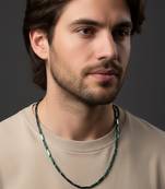  men's handcrafted green rhodium plated chain