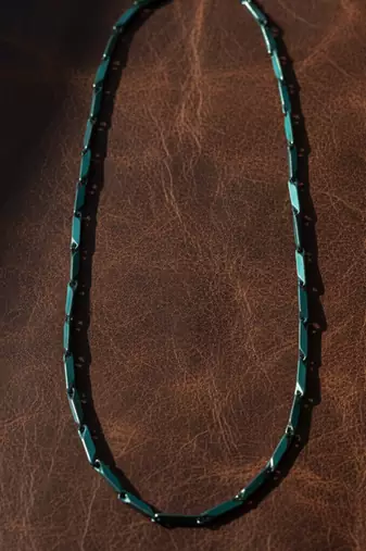 men's handcrafted green rhodium plated chain