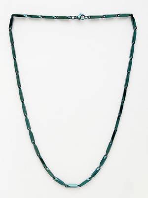  men's handcrafted green rhodium plated chain 5