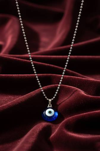  unisex unisex silver plated evil eye pendant with chain