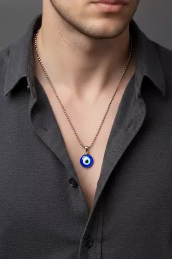  unisex unisex silver plated evil eye pendant with chain