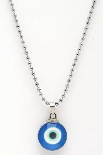  unisex unisex silver plated evil eye pendant with chain