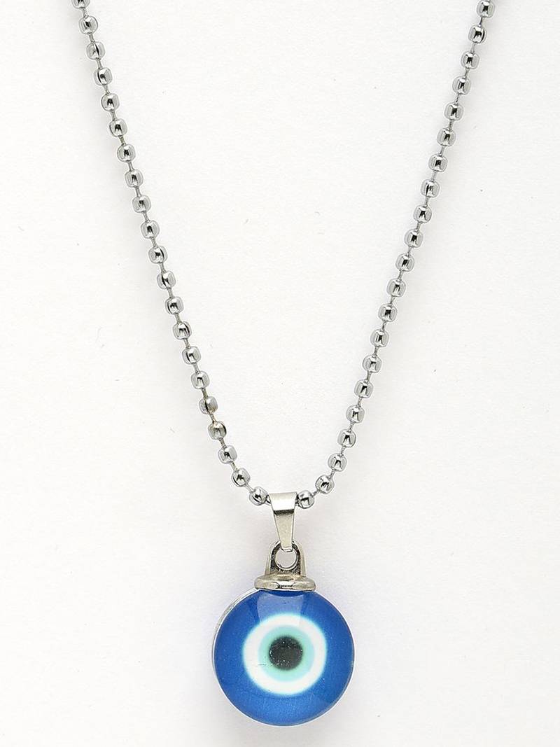  unisex unisex silver plated evil eye pendant with chain