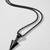  men's black arrow shaped rhodium plated pendant with chain 