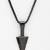  men's black arrow shaped rhodium plated pendant with chain 