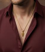  men's arrow shaped gold plated pendant with chain 