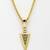  men's arrow shaped gold plated pendant with chain 