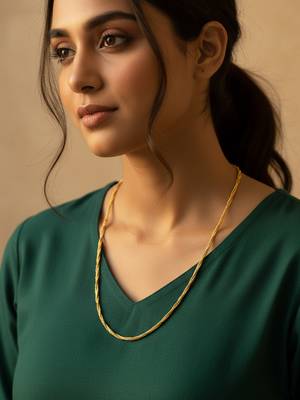  women gold plated handcrafted minimal chain 1