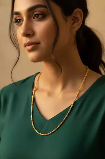  women gold plated handcrafted minimal chain