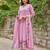 Pink chanderi silk sequin v-neck kurta set with embroidered chanderi dupatta