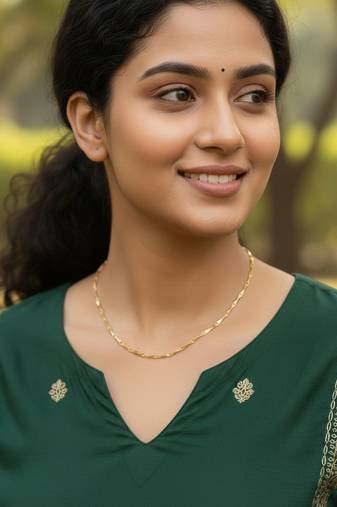  women gold plated handcrafted minimal chain