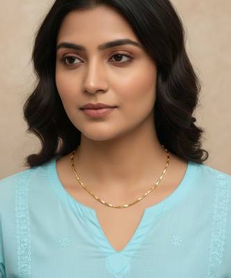  women gold plated handcrafted minimal chain 3