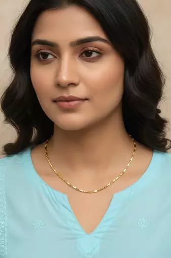  women gold plated handcrafted minimal chain