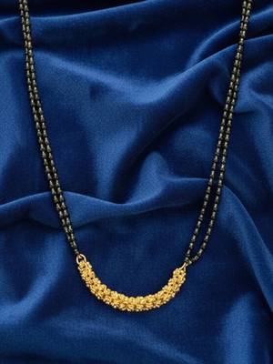  women gold plated black beaded mangalsutra 2