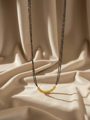  women gold plated black beaded mangalsutra 4