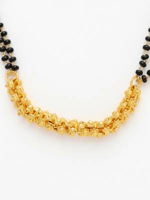  women gold plated black beaded mangalsutra 5