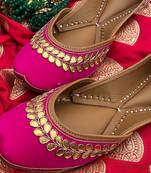 Rani pink embroidered leather juttis