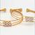  women set of 2 gold plated cz stone adjustable bangle