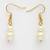  women gold plated white pearl necklace with earrings
