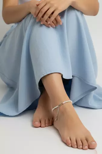  women multicolour artificial beads anklet