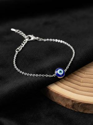 women evil eye silver plated link bracelet 2