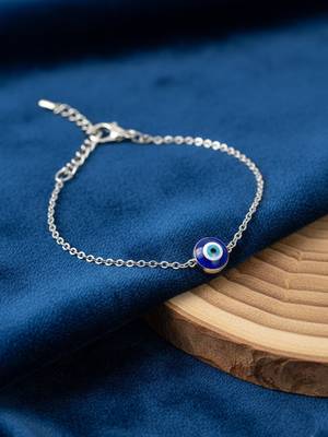  women evil eye silver plated link bracelet 4