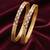  women set of 2 gold plated cz stone bangle