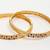  women set of 2 gold plated cz stone bangle