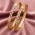  women set of 2 gold plated cz stone bangle