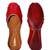 Red embroidered leather juttis