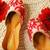 Pink embroidered leather juttis