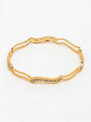  women set of 4 gold plated cz stone bangle 5