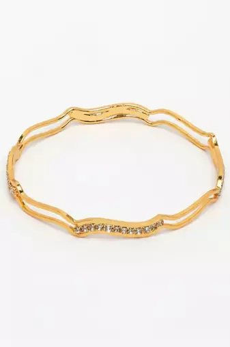  women set of 4 gold plated cz stone bangle