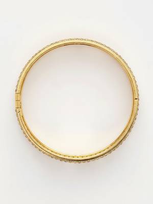  women set of 2 gold plated cz stone kada bangle 5