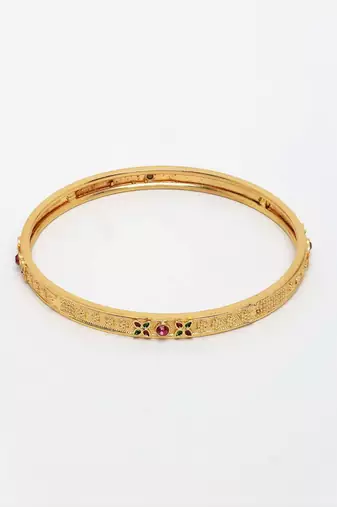  women set of 4 gold plated artificial stone bangle