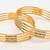  women set of 2 gold plated cz stone kada bangle