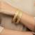 women set of 2 leaf design gold plated kada bangle
