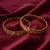  women set of 2 leaf design gold plated kada bangle
