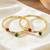  women set of 2 gold plated artificial beads bangle