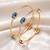  women set of 2 gold plated artificial stone bangle