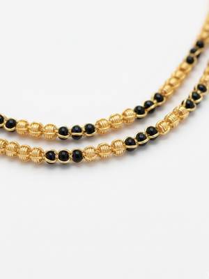  women gold plated artificial beads chain 5