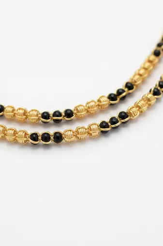  women gold plated artificial beads chain