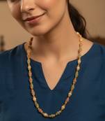  women gold plated multicolour artificial beads chain