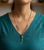  women gold plated artificial beaded mangalsutra