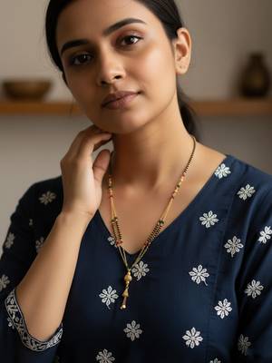  women gold plated artificial beaded mangalsutra 2