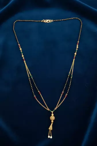  women gold plated artificial beaded mangalsutra