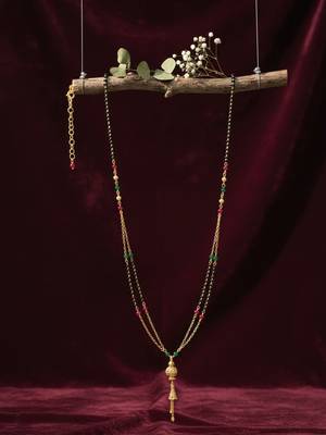  women gold plated artificial beaded mangalsutra 4