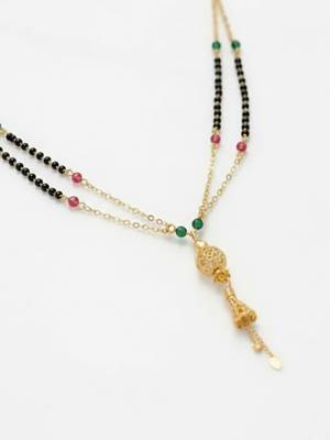  women gold plated artificial beaded mangalsutra 5