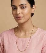  women gold plated artificial beads chain