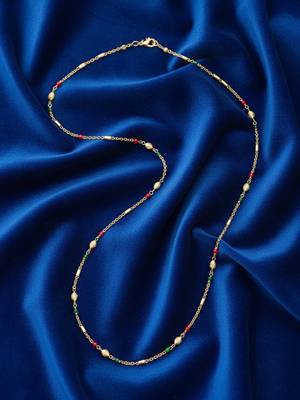  women gold plated artificial beads chain 3